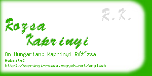 rozsa kaprinyi business card